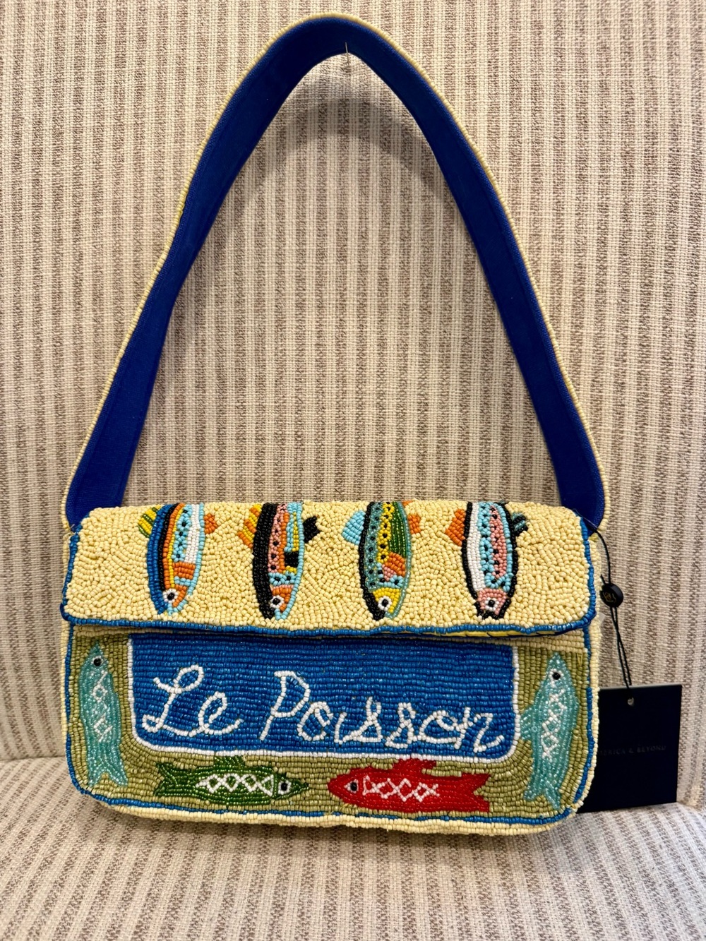 New Release America & Beyond Beaded Fish/Sardine “Le Poisson” Shoulder Bag 🐟